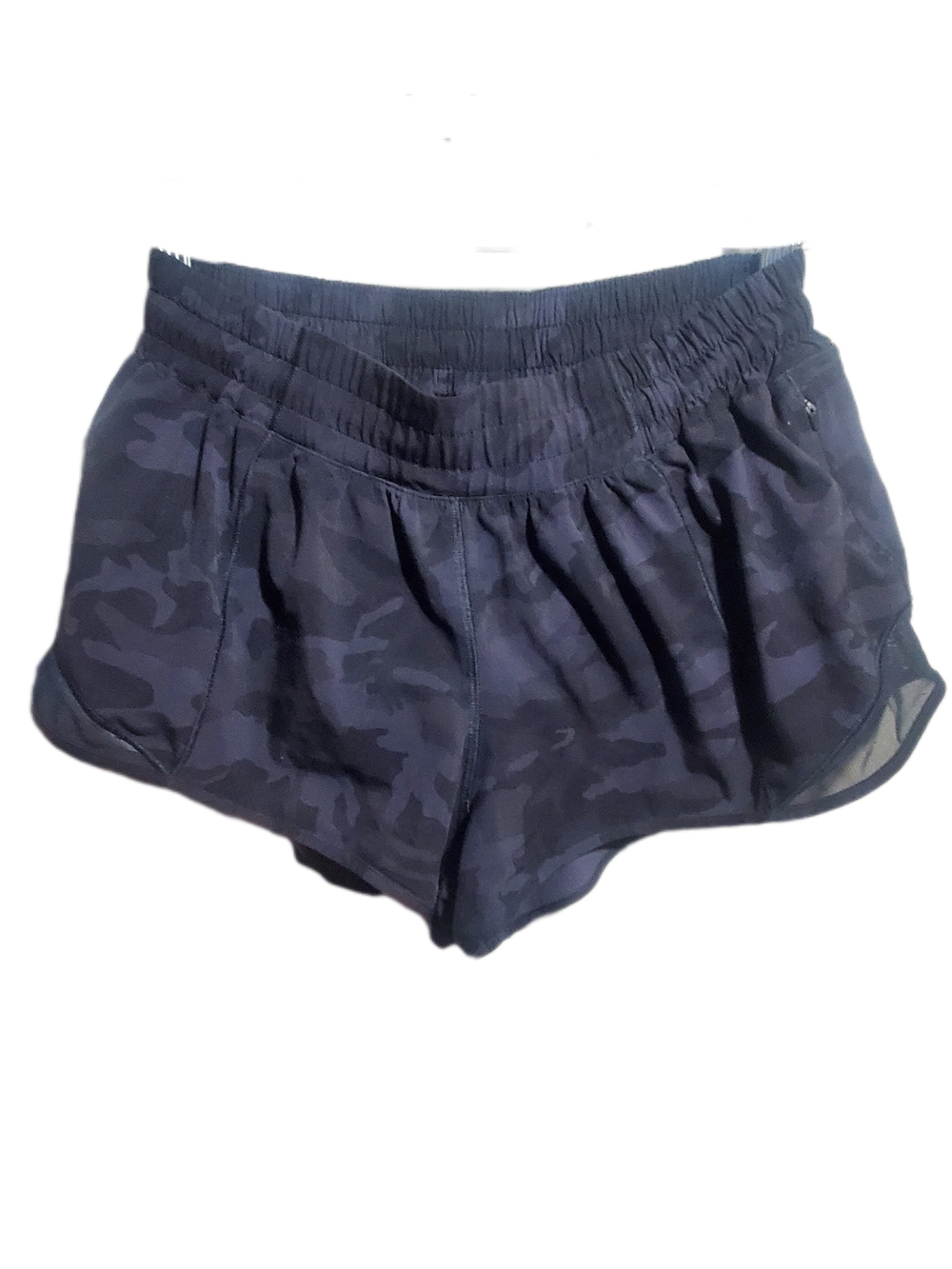 Lululemon Hotty Hot Women's Navy Camo Running Short with Built -in Liner EUC